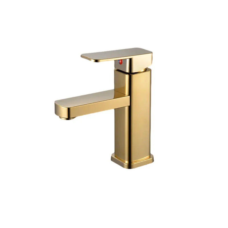 RETHME Gold faucet bathroom faucet metal stainless steel handle hot and cold mixer faucet square faucet beautiful bathroom Beauty World Shop