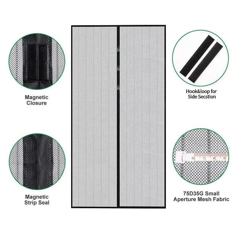 Anti-mosquito Curtain Mosquito Netss for Window Fly Screen Automatic Closing Door Household Ventilation Curtains Magnetic Net Beauty World Shop