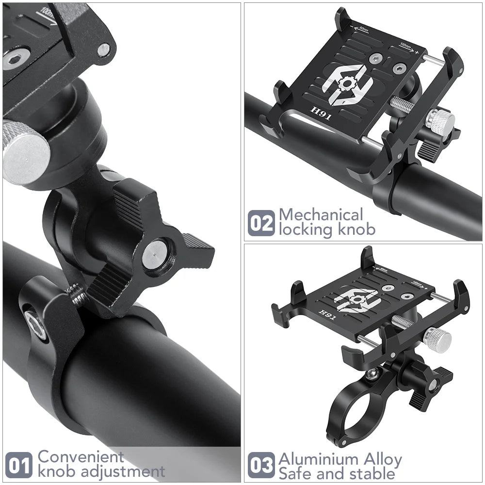NEWBOLER MTB Phone Mount Stand Bicycle Holder 360° Rotatable Aluminum Adjustable Bike Phone Holder Non-slip Cycling Bracke Beauty World Shop