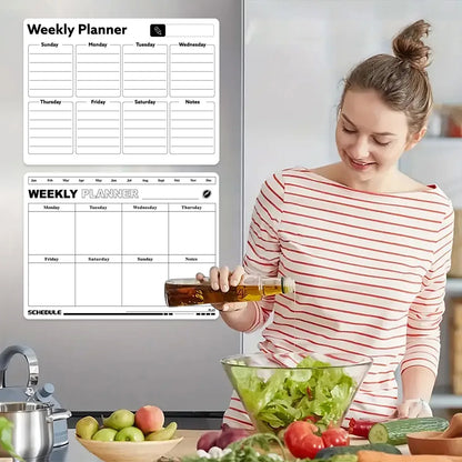 Magnetic Refrigerator Calendar Sticker - Reusable Weekly/Monthly Planner, Customizable Note Board for Home Office Beauty World Shop