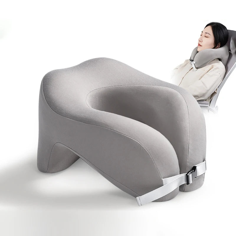 Travel Pillow U-Shape Pure Memory Foam Neck Pillow For Airplane Office Nap Cervical Pillows Flight Sleeping Head Neck Support Beauty World Shop