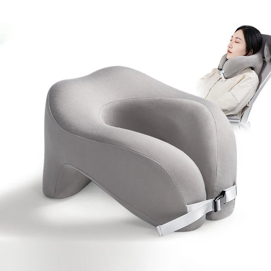 Travel Pillow U-Shape Pure Memory Foam Neck Pillow For Airplane Office Nap Cervical Pillows Flight Sleeping Head Neck Support Beauty World Shop