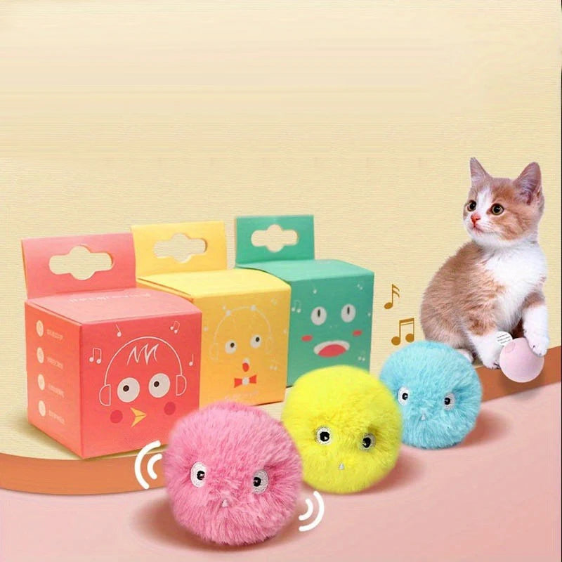 1/3Pcs Interactive Ball Smart Cat Dog Toys Plush Electric Catnip Training Toy Kitten Touch Sounding Pet Product Squeak Toy Ball Beauty World Shop