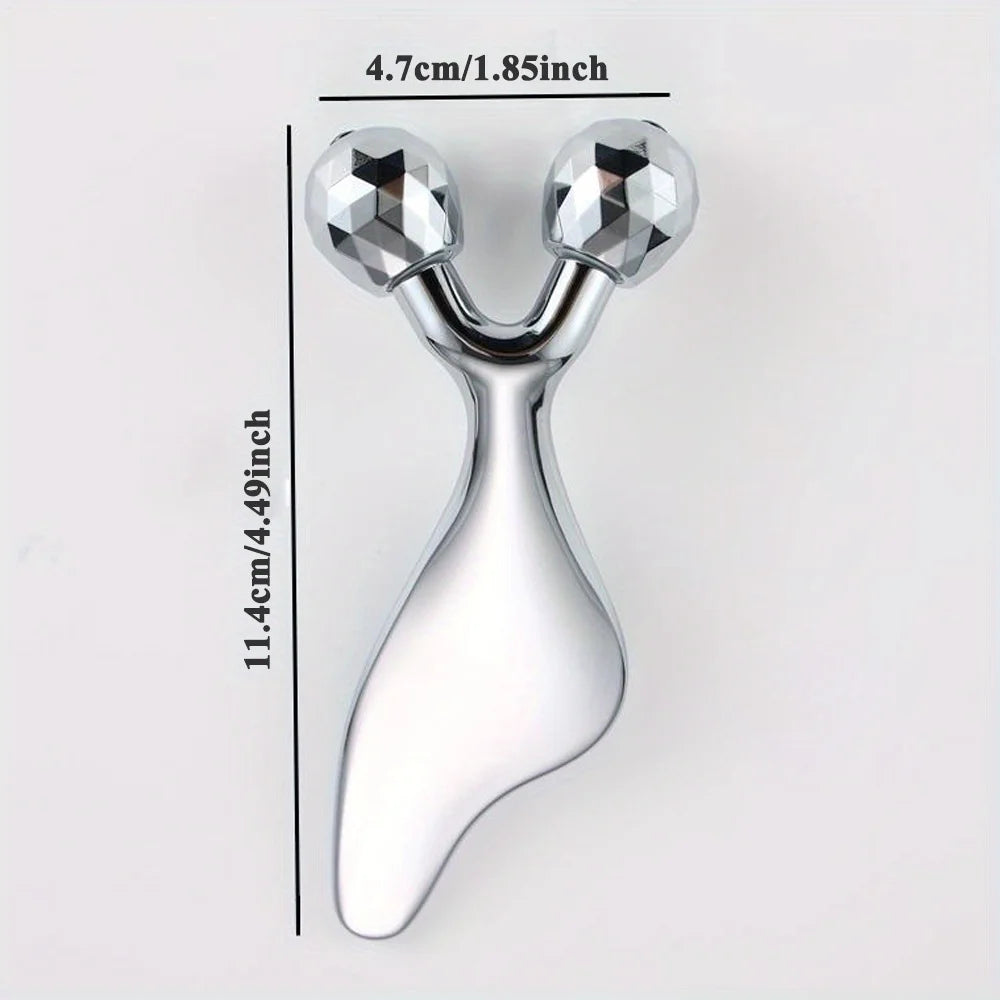 2 IN 1 3D Facial Massager & Gua Sha Massage Tool Cold Roller For Face Eyes Chin Lift Tightening Skin Tool Sculpting Beauty Tools Beauty World Shop