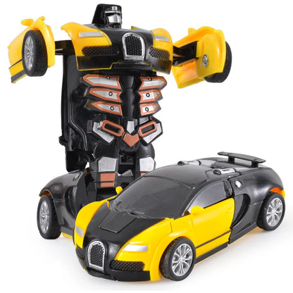 One Click Automatic Collision Deformation Robot Boy Gift Dual Form Toy Car Father Son Interactive Model Car Beauty World Shop