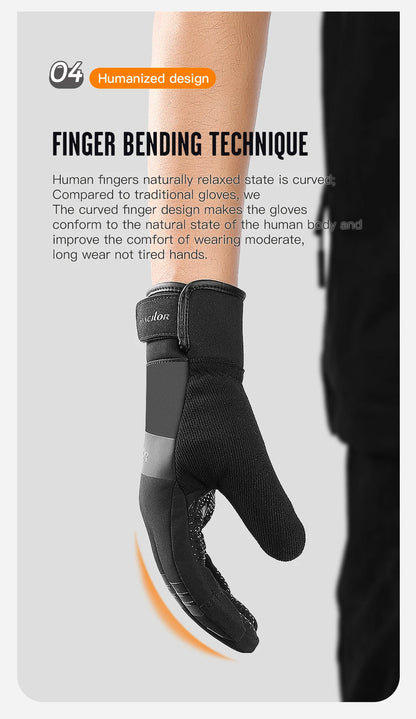 3M Ski Gloves Black Waterproof Winter Warm Cycling Outdoor Sports Running Riding Motorcycle Touch Screen Snowboard Gloves Men Beauty World Shop
