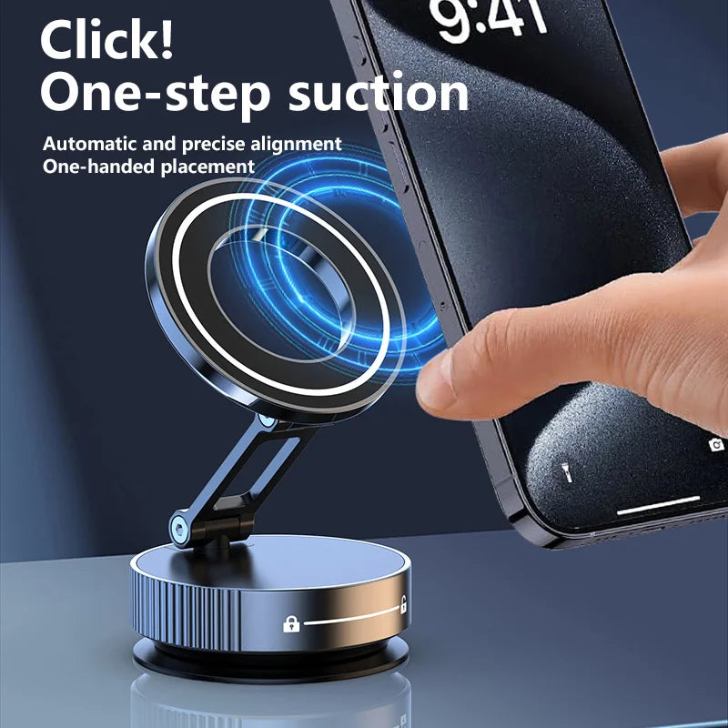 Super Strong Magnetic Phone Holder Foldable Design 360° Adjustable Vacuum Car Mount For Car Desk Bathroom Phone Holder Beauty World Shop
