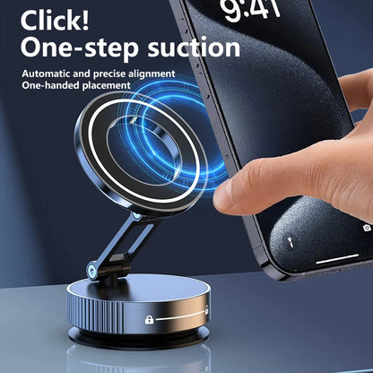Super Strong Magnetic Phone Holder Foldable Design 360° Adjustable Vacuum Car Mount For Car Desk Bathroom Phone Holder Beauty World Shop