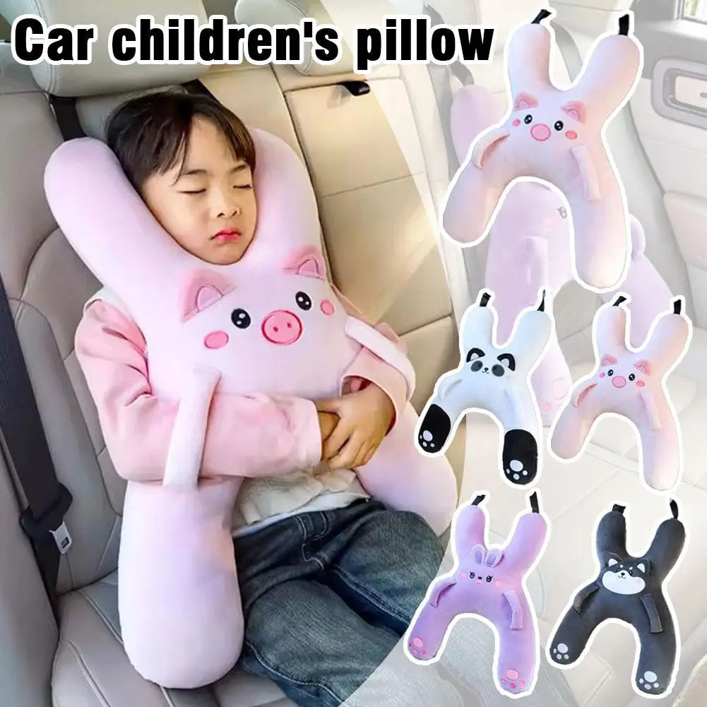 1Set Car Cute Cartoon Pillow Car Mounted Child Sleeping Pillow Car Removable Comfortable Breathable Headrest Lumbar Support Beauty Trend Shop