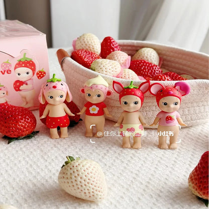Genuine Sonny Angel Strawberry Love Series Cute Collectible Blind Box Dolls Desktop Decorations Surprise Fan Birthday Gift Toy Beauty World Shop