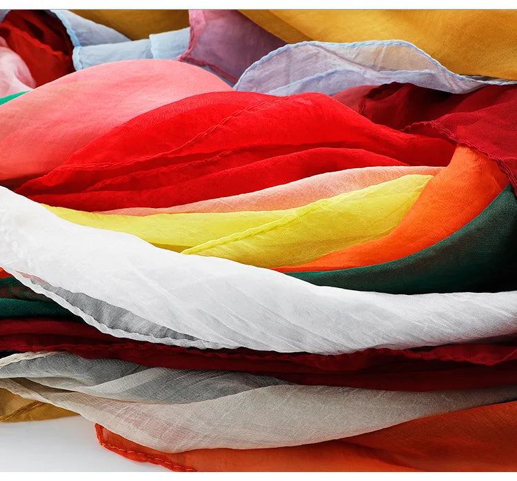 New 70X70cm Simulation Silk Scarves Women's Versatile Small Square Solid Chiffon Scarf Gauze Scarf Party Gift Beauty World Shop