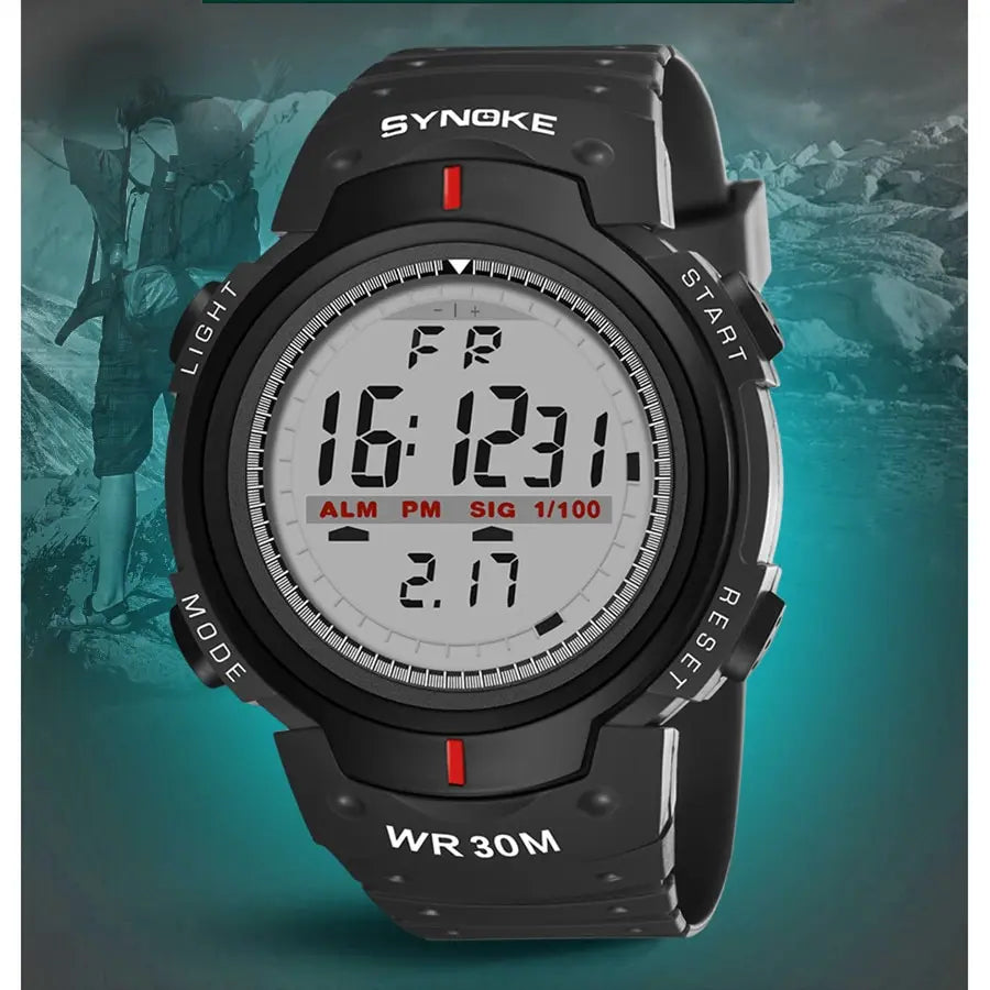 SYNOKE Men Electronic Watch Sports For Men Waterproof Luminous Multi Function Outdoor Mountaineering Large Screen Electronic Wat Beauty World Shop