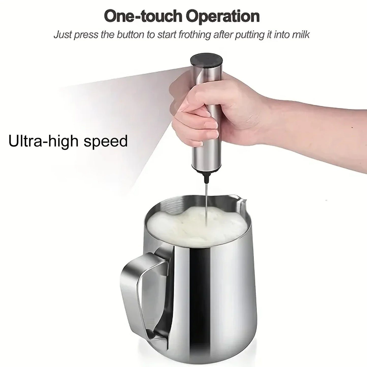 2026 NEW HOT stainless steel high-speed milk frother, coffee frother multi-purpose suitable for coffee households And baking use Beauty World Shop