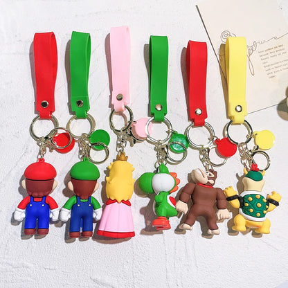 19 Styles Anime Keychain Mario Bros Luigi Toad Bowser Action Figure Model PVC Cartoon Bag Doll Pendant Toys Gift Beauty World Shop