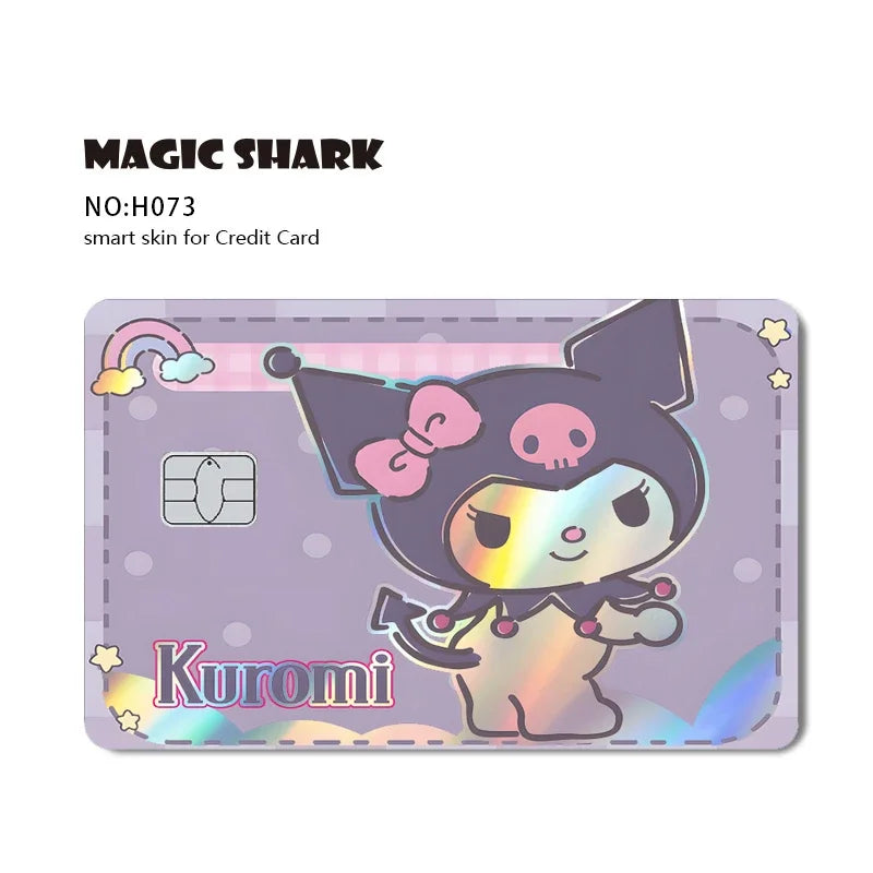 Hot Sale Hello Kitty Kuromi Holographic Laser Shinny Film Skin Cover Sticker for Debit Credit Card Bank Card Beauty World Shop