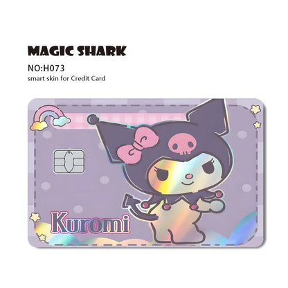 Hot Sale Hello Kitty Kuromi Holographic Laser Shinny Film Skin Cover Sticker for Debit Credit Card Bank Card Beauty World Shop