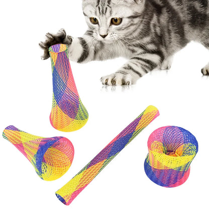 10 Cat Spring Toy Stick Freely Folding Spring Shape Multi-Color Cat Bouncing Kitten Toys Cat Interactive Toys Pet Supplies Beauty World Shop
