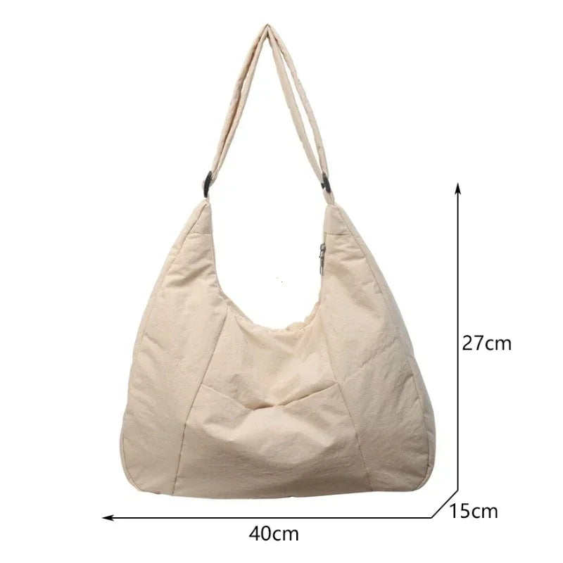 Trendy Women's Soft Cloth Shoulder Bag Solid Color Student 2026 Spring Y2k Casual Style Big Handbags Crossbody Bags for Women Beauty World Shop