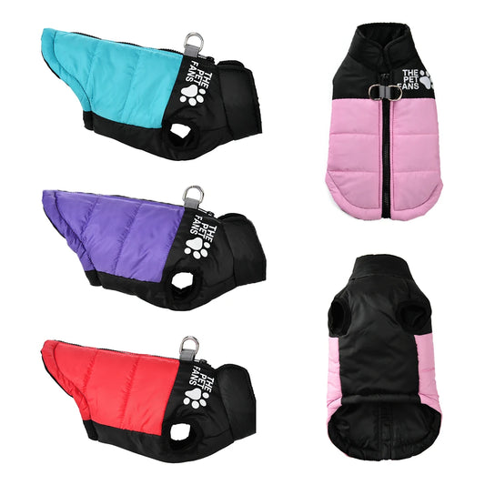 Warm Pet Clothing Winter Reflective Dog Costume Soft Windproof Zipper Jacket Coat With D-ring For Small Dog Chihuahua Labrador