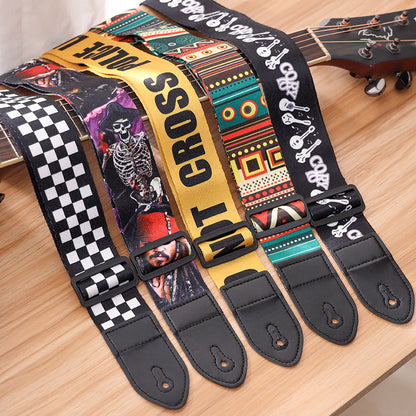 Fashion Retro Ethnic Style Guitar Strap Adjustable Leather Strap for Folk Guitar Electric Guitar Bass Ukulele Guitar Accessories Beauty World Shop