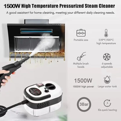 Portable Handheld Steam Cleaner High Temperature Pressurized Steam Cleaning Machine With Brush Heads For Kitchen Car Beauty World Shop