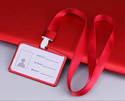 1 Pcs Aluminum Alloy Card Cover Case Bank Business Work Card Holder with ABS Retractable Badge Reel Credit ID Card Badge Bag Beauty World Shop