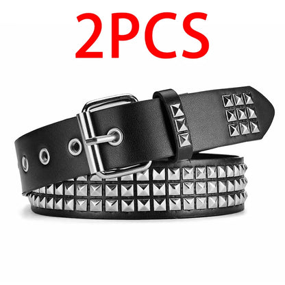 Trend Rivet Belt Heavy Metal Belt Men Women Punk Nightclub Rock Style Belt Jeans Belt Y2K Belt Fashion Decoration Women's Belts Beauty World Shop