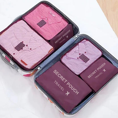 6 Pcs/Set Pink/Blue/Grey Travel Storage Bag Large Capacity Waterproof Luggage Clothing Underwear Storage Bag Bag With Zipper Beauty World Shop