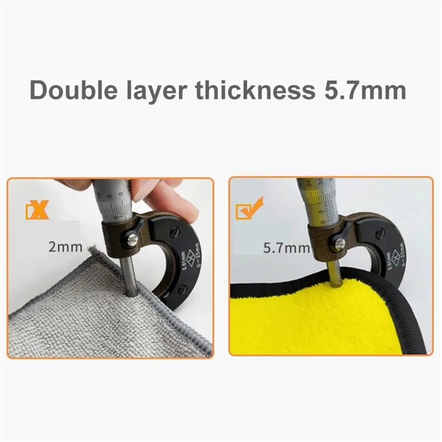 1/2/6pcs Microfiber Cleaning Towel Thicken Soft Drying Cloth Car Body Washing Towels Double Layer Clean Rags Car Accessories Beauty World Shop