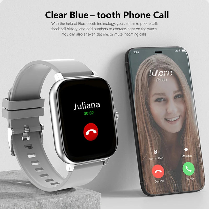 Sport Smart Watch Fitness Clock Health Monitor Waterproof Smartwatch Bluetooth Call Watches for Men Women IOS Xiaomi Huawei 2025 Beauty Fashion