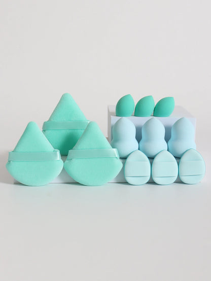 12-Piece All-Purpose Makeup Sponge Set, Made of 3 Loose Powder Puffs, 3 Mini Air Cushion Puffs, 3 Beauty Eggs and 3 Mini Beauty Beauty World Shop