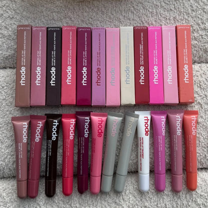 Rhod Lip Balm Moisturizing Mirror Long Lasting Lip Gloss Ribbon Espresso Raspberry Toast Plump No-stick Lip Oil Makeup Cosmetic Beauty World Shop
