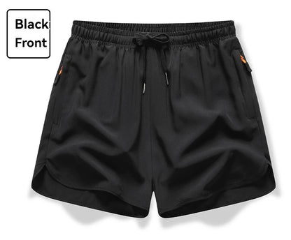 New Men's Sports Casual 3/4 Shorts With Ice Silk Lightweight Sweat-absorbing Outdoor Quick Drying Running Fitness Loose Pants