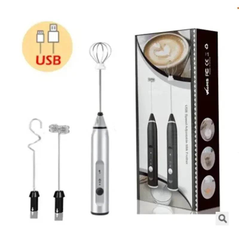 Portable Electric Milk Frothers Handheld Blender USB Mini Coffee Maker Whisk Mixer Cappuccino Cream Egg Beater Food Blender Beauty World Shop