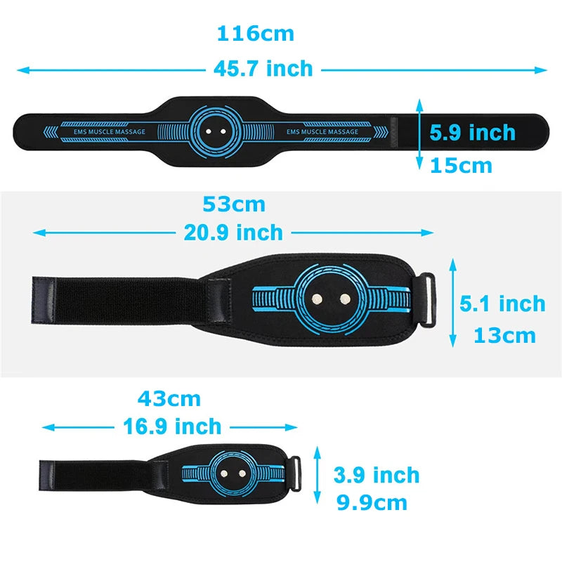 EMS Muscle Stimulation Belt Electric ABS Stimulator Trainer EMS Abdominal Exerciser Toning Belts Arm Leg Back Fitness Massager Beauty World Shop