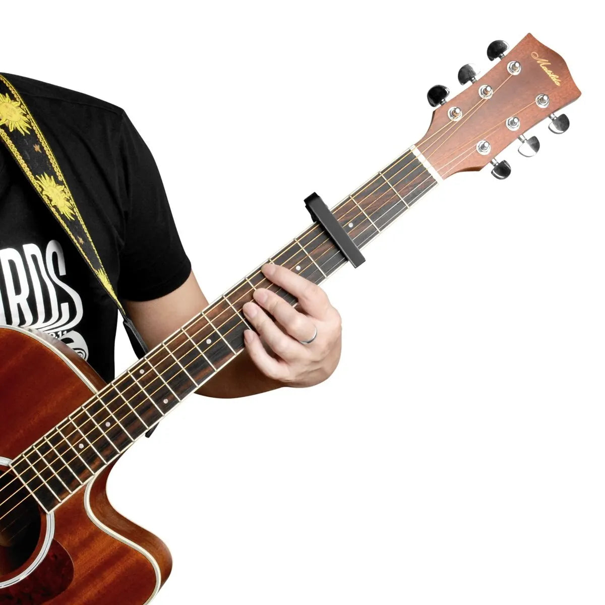 Guitar Capo for Acoustic and Electric Guitars Single Handed Capos Black Beauty World Shop