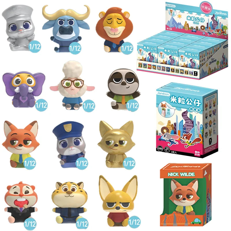 JANDOOM Disney Zootopia Judy Hopps Nick Wilde Bogo Clawhauser Anime Figur Model Rice Grain Doll Blind Box Toys Birthday Gifts Beauty World Shop