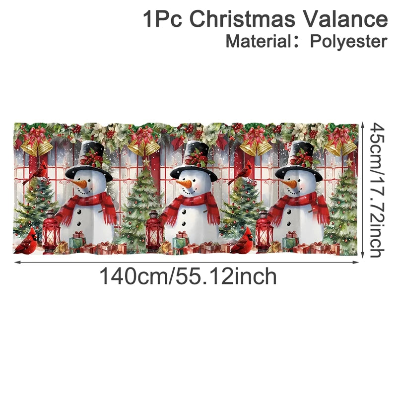Christmas Short Curtains Valances Merry Christmas Decorations For Home 2025 Xmas Navidad Kitchen Bedroom Ornaments New Year 2026 Beauty World Shop