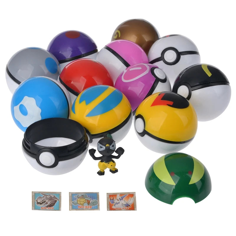 12Pcs/Set Pokemon PokeBall Figure Toys Anime Pikachu Blind Box PVC Figurine Action Collection Model Dolls Kids Birthday Gift Beauty World Shop