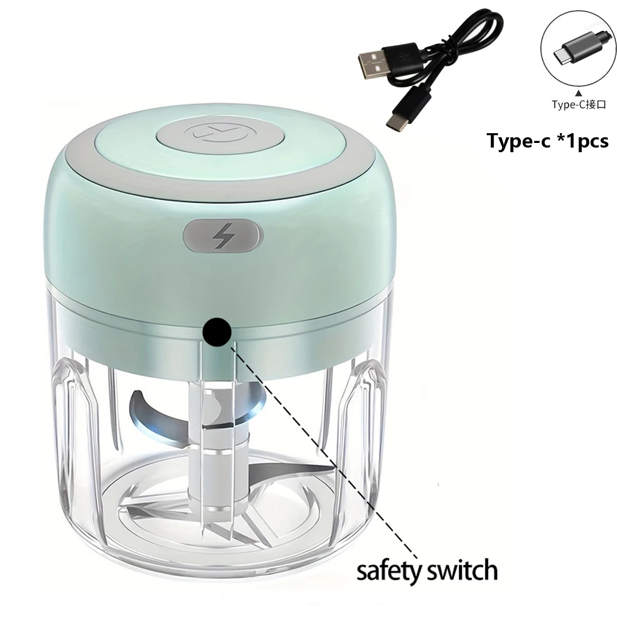 100ml/250ml Electric Mini Garlic Press Chopper - Rechargeable USB Masher with Powerful Lithium Battery, Easy Meat Grinder Beauty World Shop