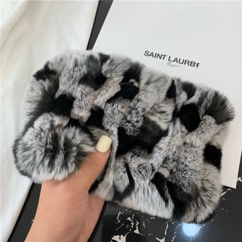 Women Handmade Stretch 100% Real Rabbit Fur Scarf Knit Genuine Rex Rabbit Fur Headbands Girls Natural Rabbit Fur Ring Scarves Beauty World Shop