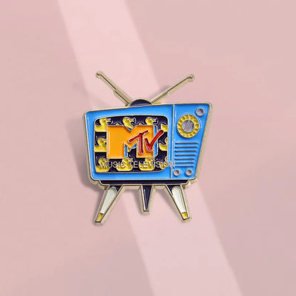 Creative Retro Television Enamel Pins Funny Cartoon 80’s Vintage Metal Brooches Backpack Lapel Badge Jewelry Gift for Friends Beauty World Shop