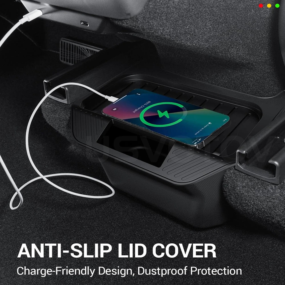 Rear Seat Storage Box for Tesla Model Y Juniper 2025 2026 Organizer Center Console Bins Backseat Trash Can Garbage Accessories Beauty World Shop