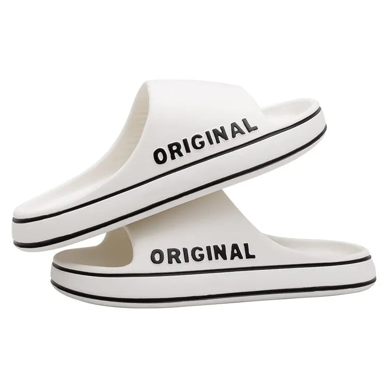 Feslishoet Summer Cool Women Men Slippers Soft Sandals Women Beach Casual Shoes Light EVA Slides Brand Sandals Outdoor Beauty World Shop