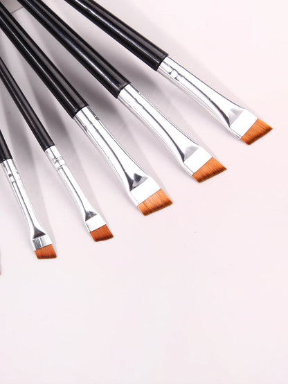 6 Pcs popular eye makeup brush high-end ultra-fine thin bevel brush eyeliner brush eyebrow dyeing beauty makeup tools Beauty World Shop