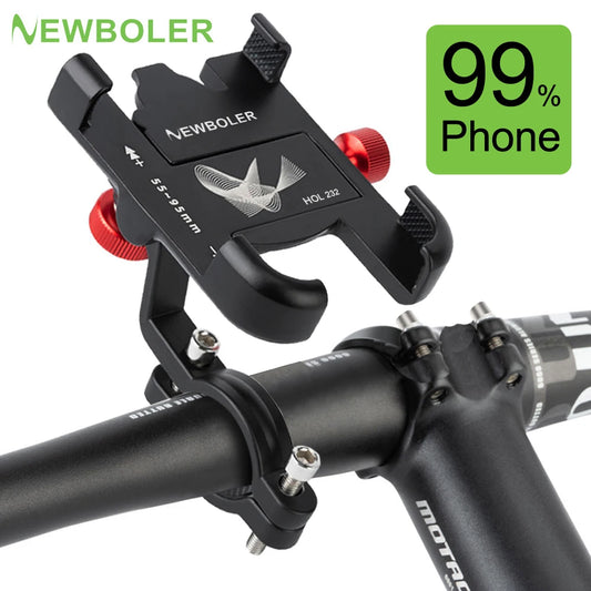 NEWBOLER MTB Phone Mount Stand Bicycle Holder 360° Rotatable Aluminum Adjustable Bike Phone Holder Non-slip Cycling Bracke Beauty World Shop