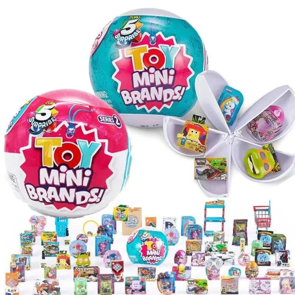 Zuru 5 Surprise Mini Brands Capsule Toys Mystery Blind Box Fashion Surprise Ball Real Miniature Doll Collectible Toys Gifts Beauty World Shop