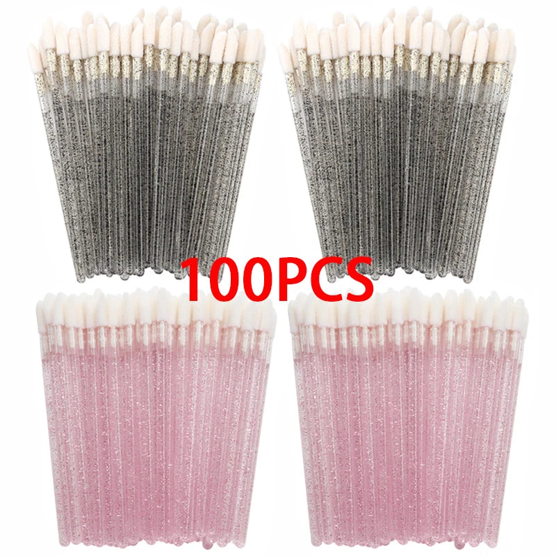 100/300PCS Crystal Lip Brush Lipstick Gloss Applicator Wands Wholesale For Eyelashes Extension Tool Kits Makeup Accessories Beauty World Shop