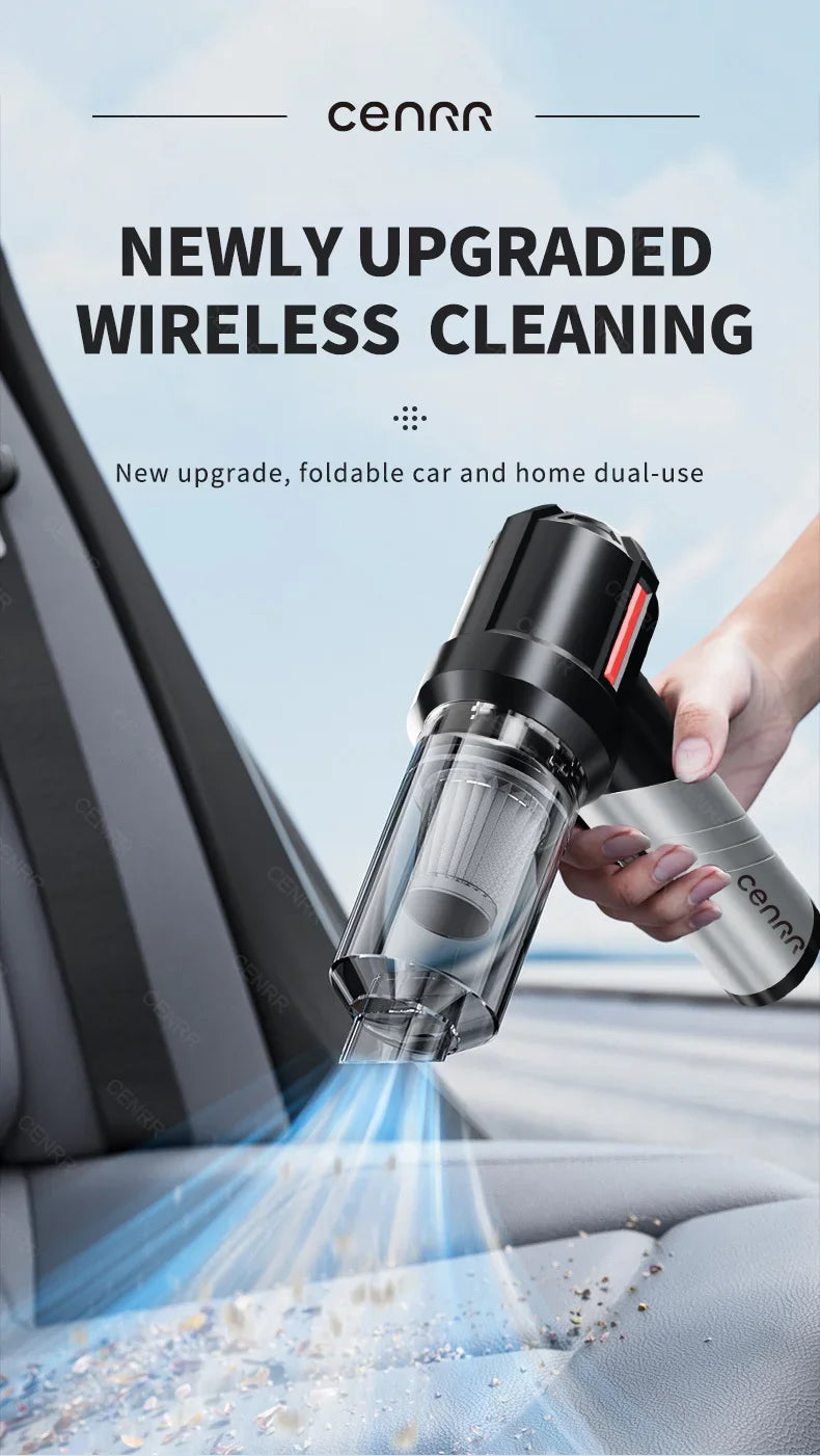 CENRR 998000PA Car Vacuum Cleaner Strong Suction Powerful Handheld Wireless Vacuum Cleaner Mini Blower for Home Appliance Beauty World Shop