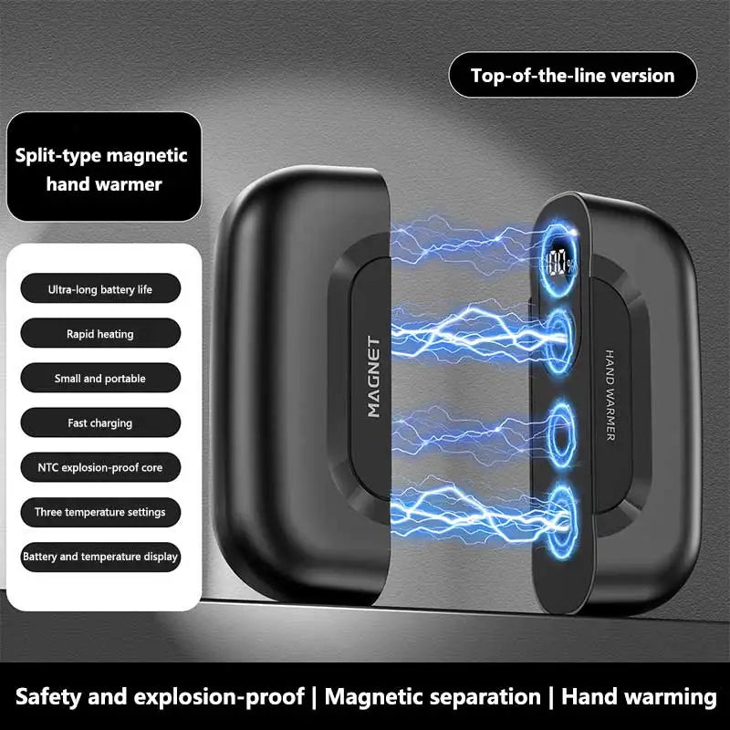 2-in-1 Magnetic Hand Warmer 60000mAh Fast charging Digital Display Mini Portable USB Rechargeable Pocket Heater 2026 Beauty World Shop